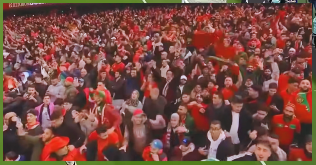 احتفال الجماهير المغربية بهدف إبراهيم دياز في مرمى جزر القمر